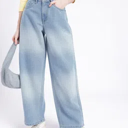 glitchez Women Classic Touch 90'S Baggy Fit Heavy Fade Jeans-picture-15