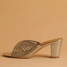 Eridani Women's Jeda Gold Casual Sandals image 2