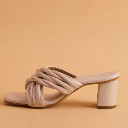 Eridani Women's Edie Off White Cross Strap Sandals image 2