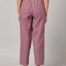 Kryptic Maroon Cotton Checks Pyjamas image 2