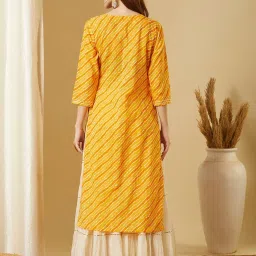 Fashor Yellow Printed Kurta image 2