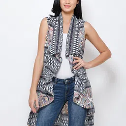 MINOS Women Printed Longline Ethnic Shrug-image-43