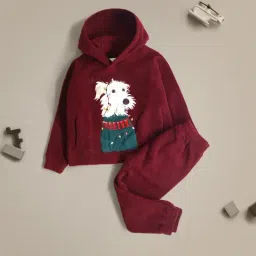 Cherry Crumble By Nitt Hyman Girls & Boys Maroon Applique Clothing Sets-image-7