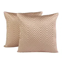 MFD HOME Furnishing Beige Satin Cushion Cover - Set of 2 image 2