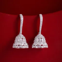 Kushal's Fashion Jewellery White Rhodium Polished Earrings for Women-image-38