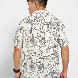 People By Pantaloons Beige Relaxed Fit Printed Shirt image 2