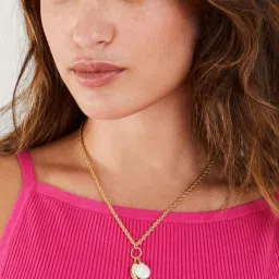 accessorize london Real Gold Plated Long Rope Charm Necklace image 2