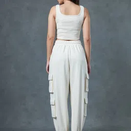 Bewakoof Off White Crop Top With Joggers image 2