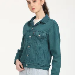 Levi's Green Cotton Solid Jacket image 2