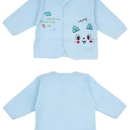 Baby Moo Kids Sky Blue Printed Full Sleeves T-Shirt Set image 2