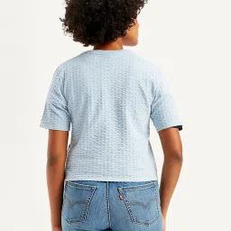 Levi's Blue Cotton Self T-Shirt image 2