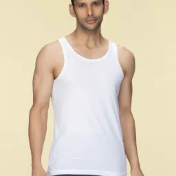 XYXX Polar White & Polar White Cotton Regular Fit Vests - Pack Of 2 image 2