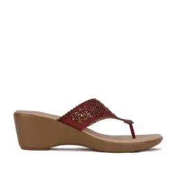 Bata Women's Red Thong Wedges-image-77