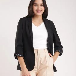 Fablestreet Black Relaxed Fit Blazer-picture-24