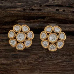 Kushal's Fashion Jewellery White Golden Earrings for Women image 1