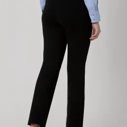 Van Heusen Black Mid Rise Formal Trousers image 2