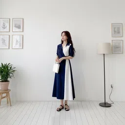 HERE&NOW Colorblocked Wrap Style Dress-picture-34