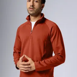 XYXX Auburn Red Regular Fit Solid Sweatshirt image 3