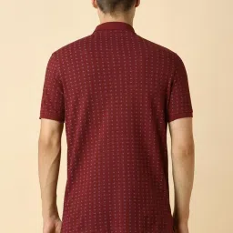 Allen Solly Red Cotton Regular Fit Printed Polo T-Shirt image 2