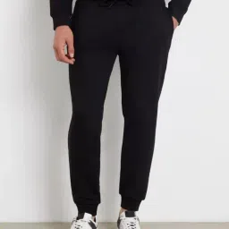 Guess Black Regular Fit Solid Trackpants-image-32