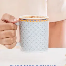 Larah by Borosil White Opalware Kosmia Mug Set image 3