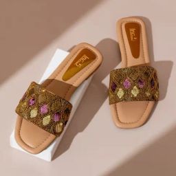Inc.5 Women's Antique Gold Ethnic Sandals-picture-46