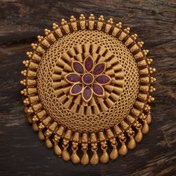 Kushal's Fashion Jewellery Women Ruby Gold-Plated Ethnic Antique Hair Brooch-picture-26