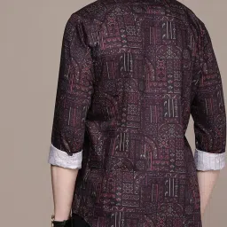 Simon Carter London Purple Printed Slim Fit Shirt image 2