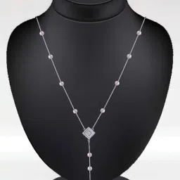 Rihi by P.C. Chandra Jewellers 92.5 Sterling Silver Cube Necklace with Pearls for Women & Girls image 2