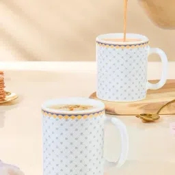 Larah by Borosil White Opalware Kosmia Mug Set image 4