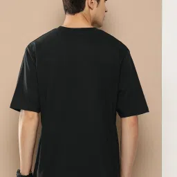 Difference Of Opinion Black Cotton Loose Fit Printed T-Shirt image 2