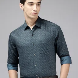 Arrow Pure Cotton Manhattan Slim Fit Ethnic Motifs Printed Formal Shirt-picture-37