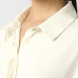 Van Heusen Beige Polyester Solid Shirt image 5