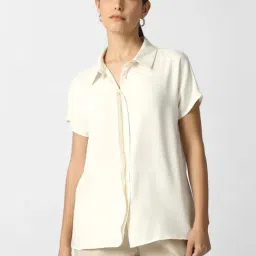 Van Heusen Beige Polyester Solid Shirt-picture-27
