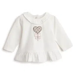 Chicco Girls White Regular Fit Embroidered T-Shirt-image-41