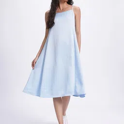 glitchez Breezy Blues Crinkle Effect Sheath Dress image 4