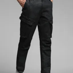 Jack & Jones Black Cotton Loose fit Denim Jeans-image-62