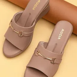 Rocia by Regal Women's Nude Casual Wedges-image-6