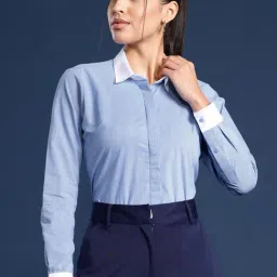 Hancock Blue Cotton Checks Shirt-image-42