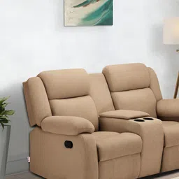 Duroflex Avalon Twin - 2 Seater Manual Fabric Recliner Console & Cup Holder-image-9