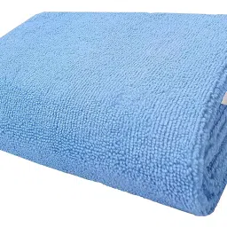 Softspun 60x120 cm 340 GSM Sky Blue Microfiber Towel Pack of 1 Pc-picture-12