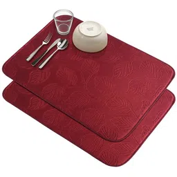 Kuber Industries 2Pcs Maroon Self-Designed Water Absorbent Dish Drying Kitchen Mats-picture-32
