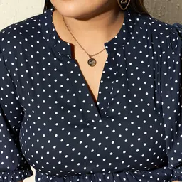 Berrylush Curve Polka Dot Printed A-Line Midi Dress image 3