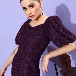 Miss Chase Purple Crepe Bodycon Dress-image-59