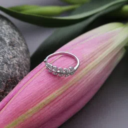Jewels Galaxy Silver-Plated White Stone-Studded Adjustable Finger Ring-picture-43