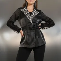 Dora Dori Sequin Embroidered Notched Lapel Collar Jacket With Cami & Trousers Co-Ords image 3