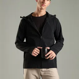 DOMIN8 Men Hooded Solid Water Resistant Sporty Jacket-image-31