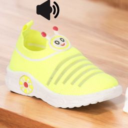 Lil Lollipop Cartoon Face Detailed Slip On Musical Shoes - Lime Green-picture-19