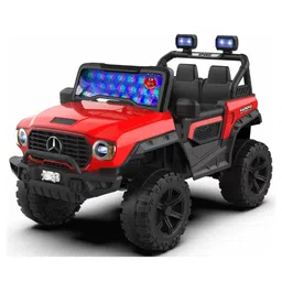 JN Creations 12V Rechargeable Battery Operated Ride On U-700 Jeep for Kids with Remote Control (RED  Painted)-image-40