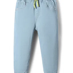 Babyhug Cotton Denim Full Length Washed Jeans With Stretch - Light Blue-picture-24